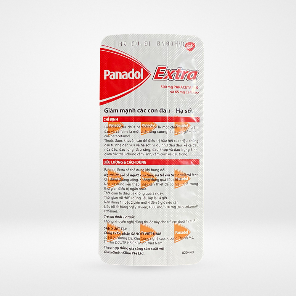 Thuốc giảm đau Panadol Extra (vỉ 12 viên)