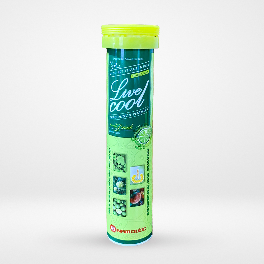Viên sủi thanh nhiệt Live Cool hương chanh (hộp 16 viên)