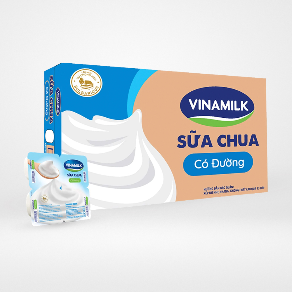 Sữa chua Vinamilk có đường 100g (thùng 48 hộp x 100g)