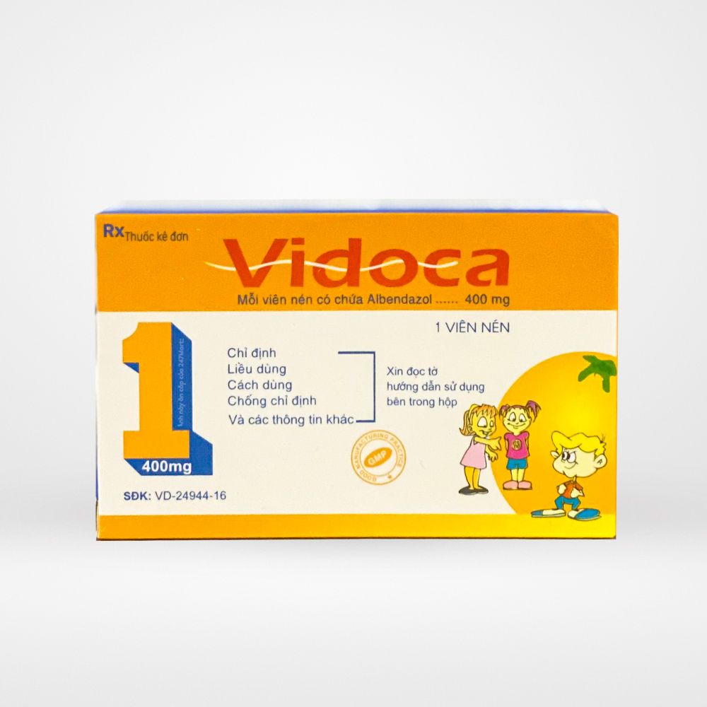 Thuốc tẩy giun Vidoca trẻ em (hộp 1 viên)
